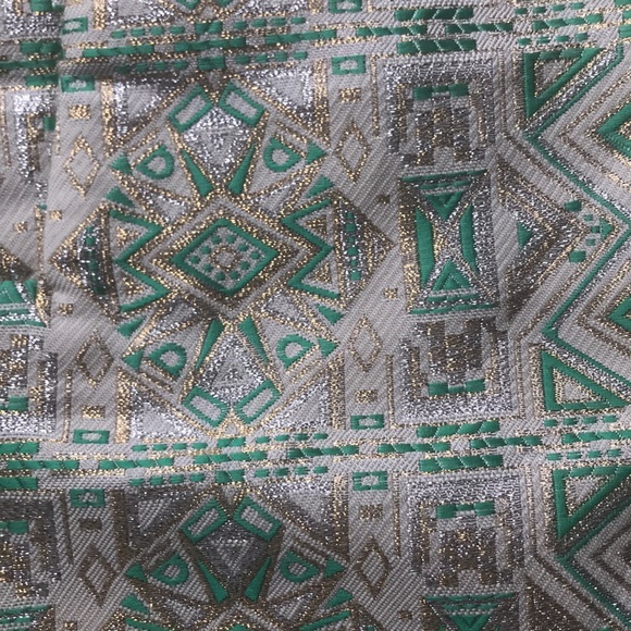 J. Crew Patterned Green and Gold Skirt - Picture 3 of 4